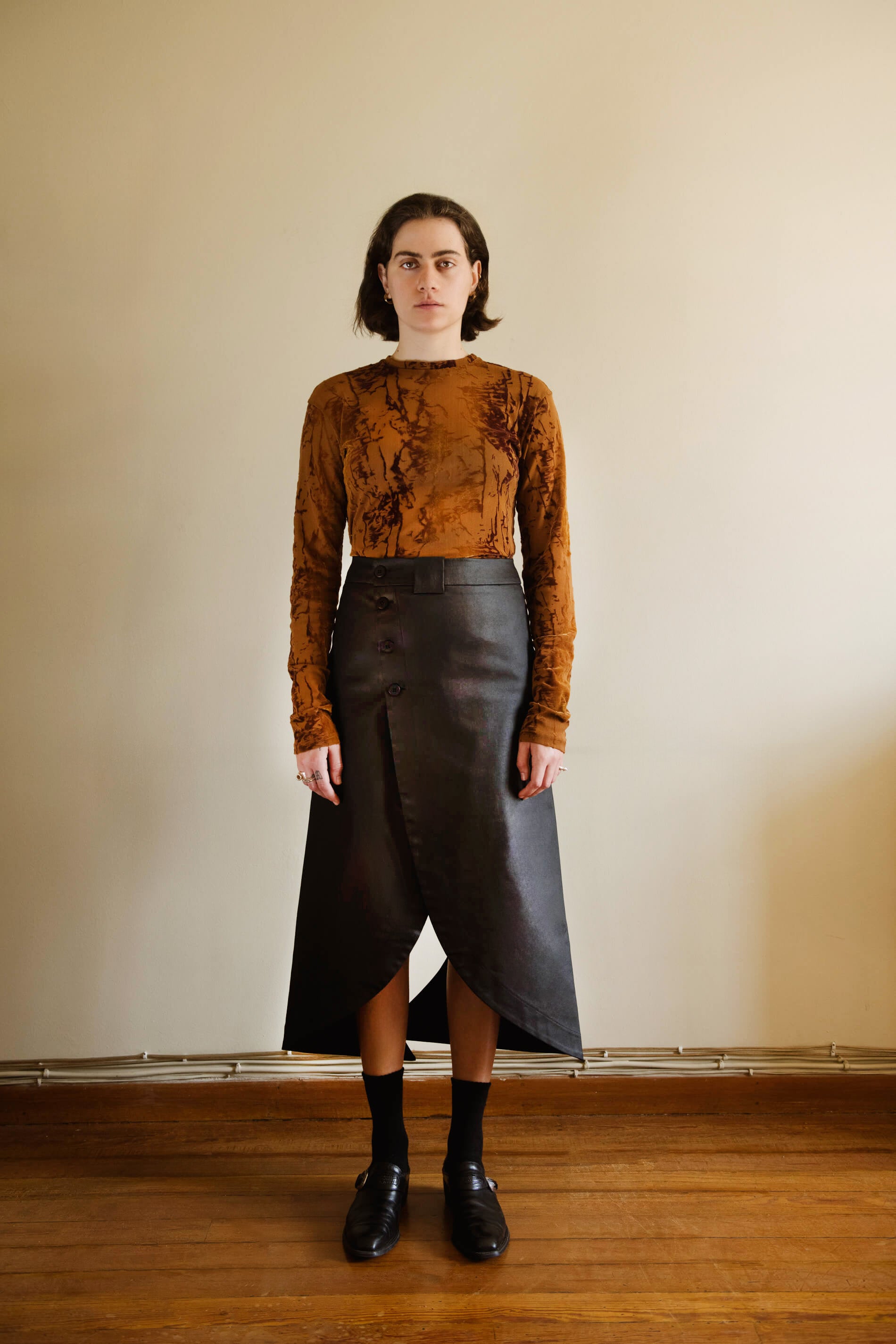 BLACK JEAN SKIRT