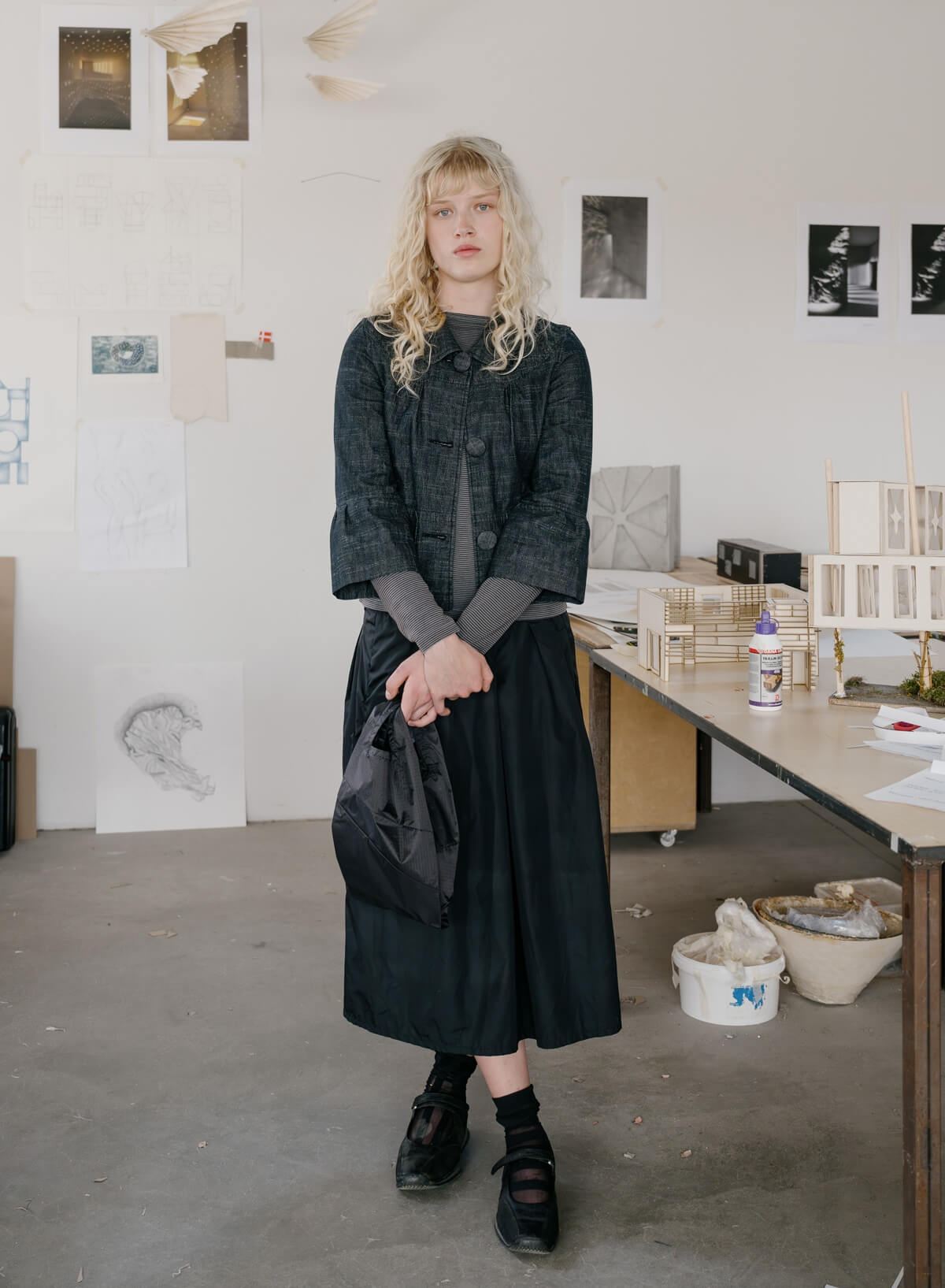 SUSAN BIJL THE NEW SHOPPING BAG BLACK & BLACK SMALL