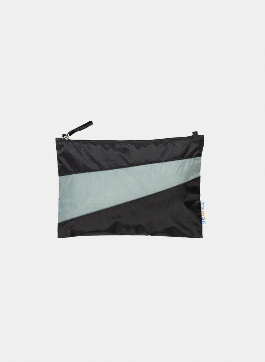 SUSAN BIJL THE NEW POUCH BLACK & GREY MEDIUM