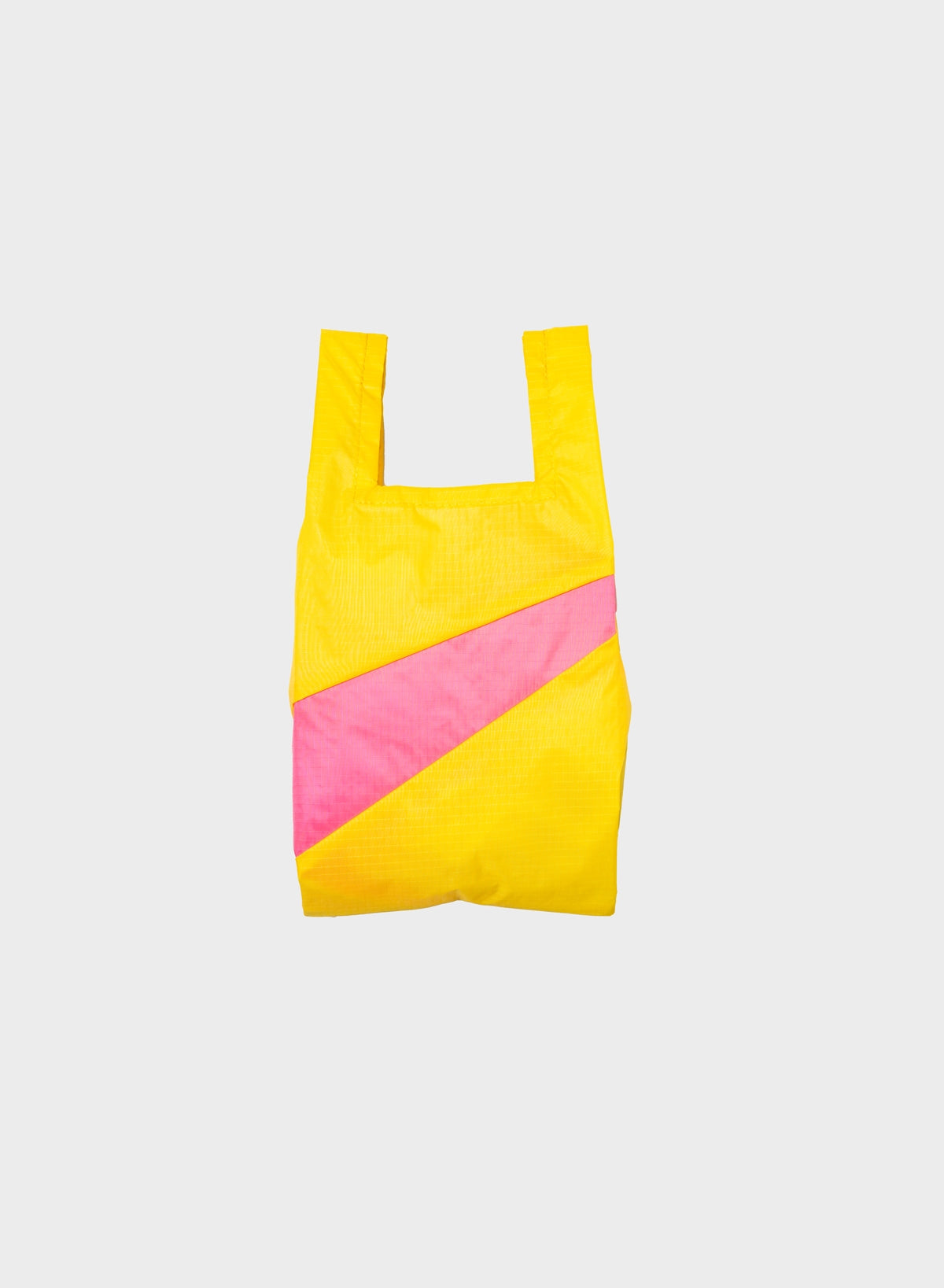 SUSAN BIJL THE NEW SHOPPING BAG TV YELLOW & FLUO PINK SMALL